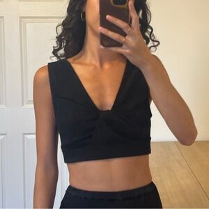 COS black crop top